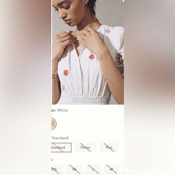 Anthropologie x The Somerset Embroidered Mini Dress Size Medium NWT - Picture 4 of 14